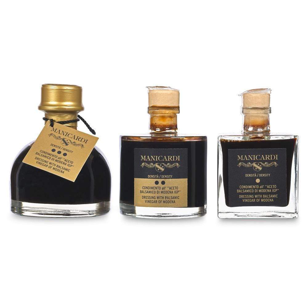 Deluxe Selection of Balsamic Vinegar of Modena Dressings 3 x 100ml by Manicardi