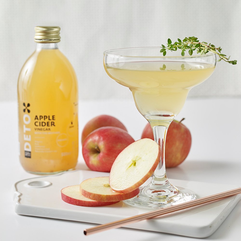 Drink Deto organic apple cider vinegar by Andrea Milano. 