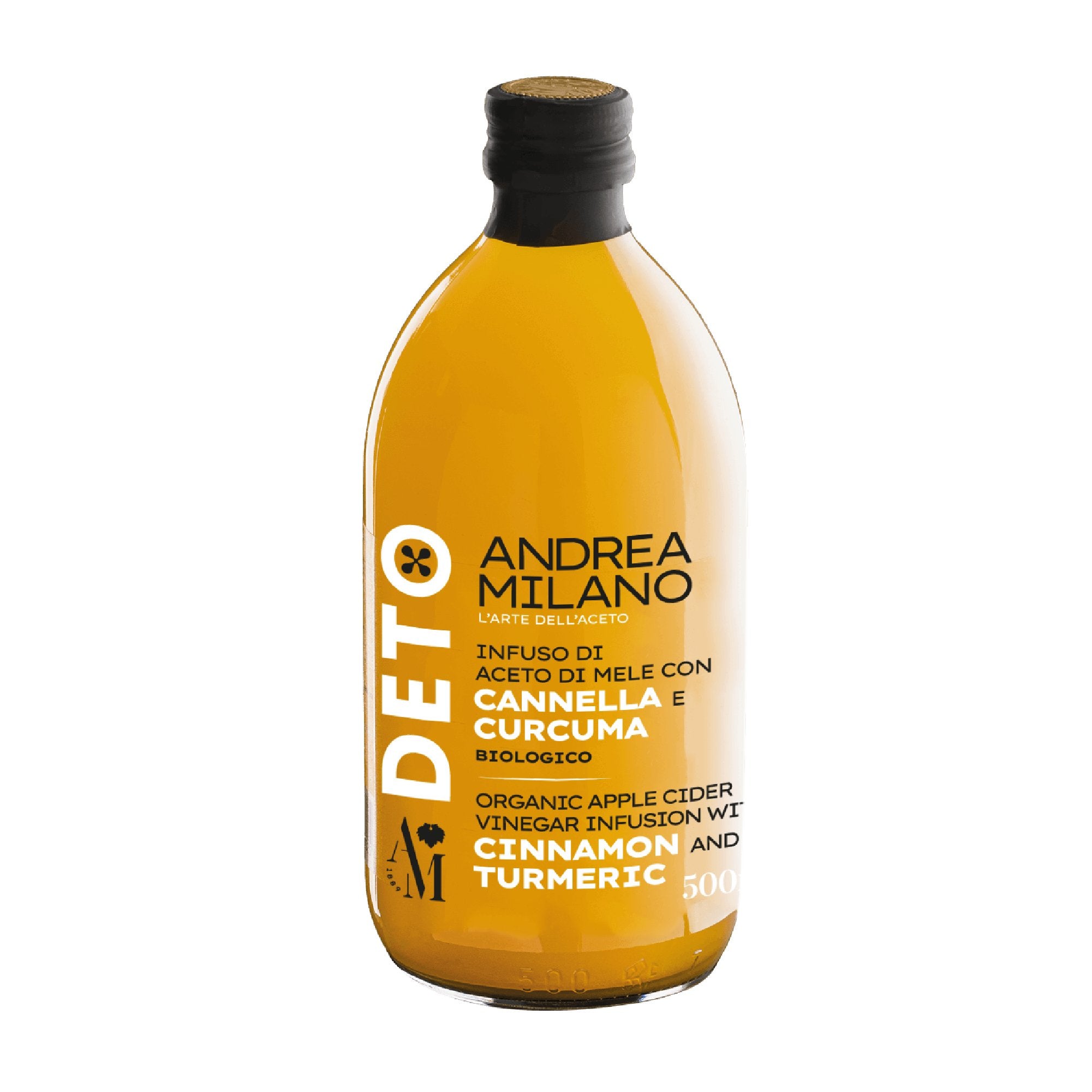 Deto organic apple cider vinegar infusion with cinnamon and turmeric by Andrea Milano.