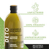 Features of Deto organic apple cider vinegar with lemon and matcha by Andrea Milano.