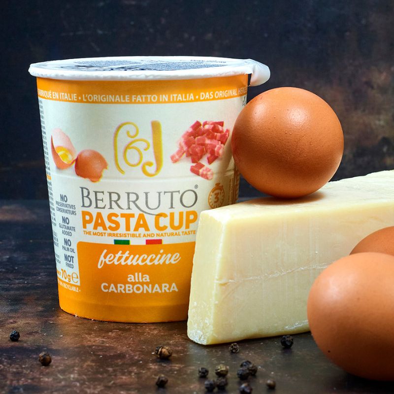 Fettuccine Carbonara Pasta Pot 70g by Berruto