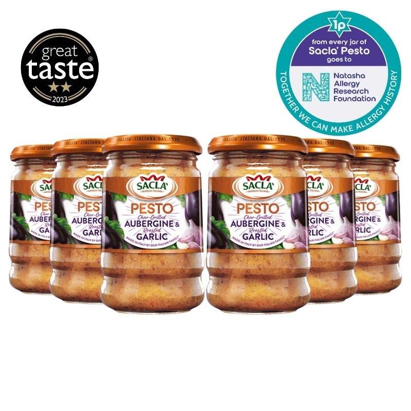 CharGrilled Aubergine & Roasted Garlic Pesto Italian Pesto Sacla