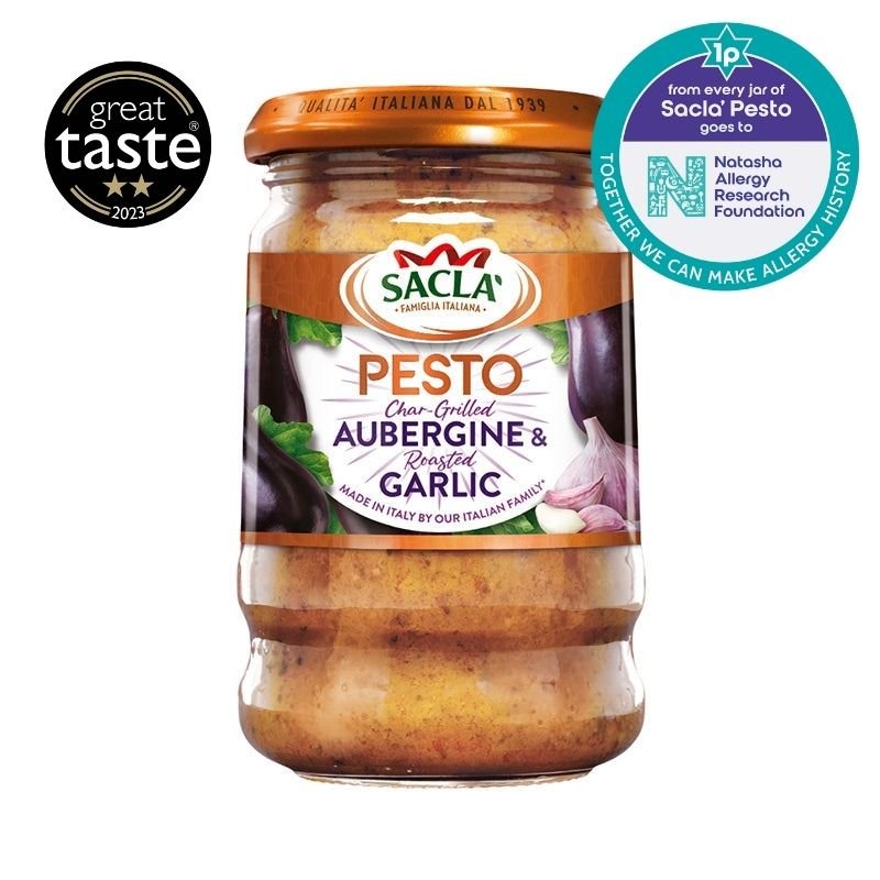 Sacla' Char-Grilled Aubergine & Roasted Garlic Pesto 190g
