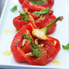 Roasted red peppers with basil pesto