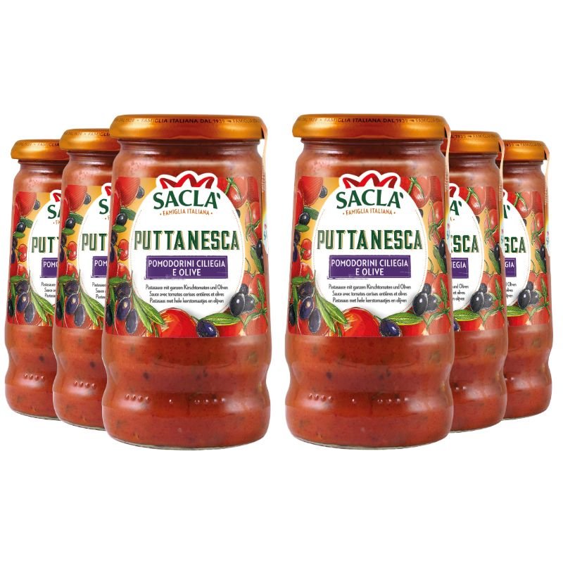 Sacla' Whole Cherry Tomato Pasta Sauce with Puttanesca 350g