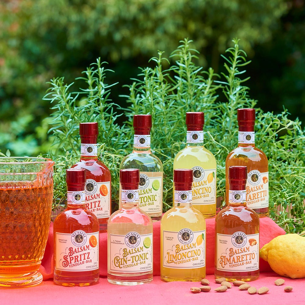 The range of Balsam Drinking Vinegars including Spritz Mocktail Drinking Vinegar